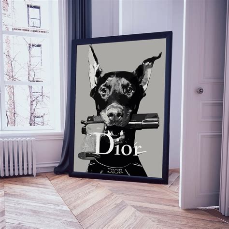 dior doberman with gun|Dior Doberman Print Black Framed – exclusivesignings.